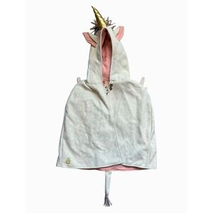 COCO VILLAGE Unicorn Hooded Kids Costume Gray/Pink/Gold Size XS Wool Soft Best 4